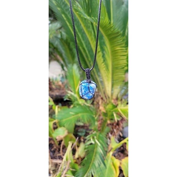 Lapis Lazuli Tumbled Gemstone Corded Pendant - Picture 7 of 7